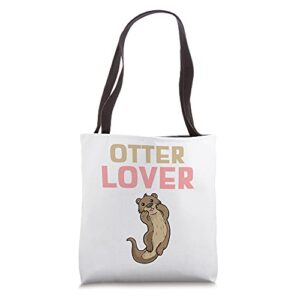 otter lover cute illustrated otter tote bag