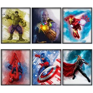 superhero watercolor prints – boys room decor | posters for boys room | superhero bedroom decor for boys | superhero wall poster | boy nursery decor | kids room decor for boys | boy room decor | boys room wall art | boys room wall decor | boy wall decor |