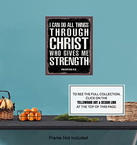 I Can Do All Things Through Christ - Philippians 4 13 - Religious Wall Decor - Christian Gifts for Men - Catholic Gifts - Inspirational Bible Verses Wall Decor - Scripture Wall Art - Jesus Wall Decor