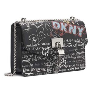 DKNY womens Dkny Elissa Lg Shoulder Bag, Black Graffiti, One Size US