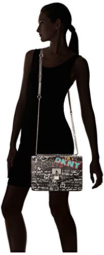 DKNY womens Dkny Elissa Lg Shoulder Bag, Black Graffiti, One Size US