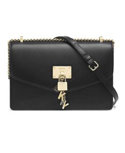 dkny womens dkny elissa lg shoulder bag, black/gold, one size us