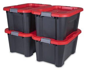 craftsman 20-gallon (80-quart) tote with latching lid, 4-pack (4)