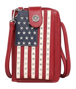 montana west american flag cell phone purse wallet with detachable strap crossbody cellphone pouch us04-183rd