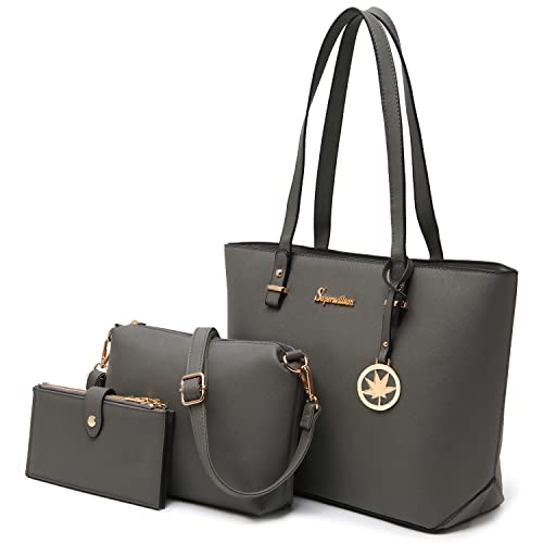 Large Purse Handbag Women Fashion Tote Bag Shoulder Bag Top Handle Satchel Wallet Set 3pcs