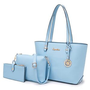 large purse handbag women fashion tote bag shoulder bag top handle satchel wallet set 3pcs
