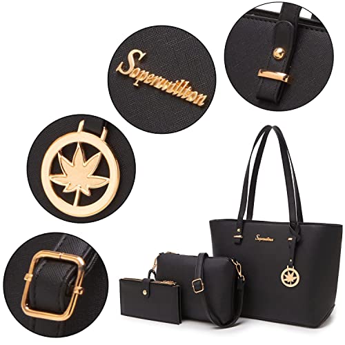 Large Purse Handbag Women Fashion Tote Bag Shoulder Bag Top Handle Satchel Wallet Set 3pcs