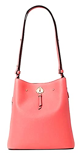 KATE SPADE NEW YORK MARTI LARGE BUCKET SHOULDER TOTE BAG GARDEN PINK LEATHER