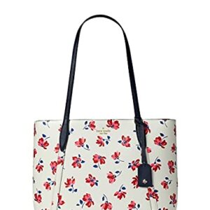 Kate Spade Cara Tea Garden Toss Large Top Zip Tote White Pink Floral Blue Multi