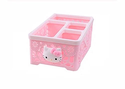 WQURC New Pink Cute Kitty Storage Box Multi Purpose Storage Box Basket