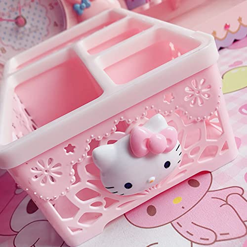 WQURC New Pink Cute Kitty Storage Box Multi Purpose Storage Box Basket