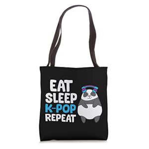 eat sleep k pop repeat women men kids k-pop music tote bag