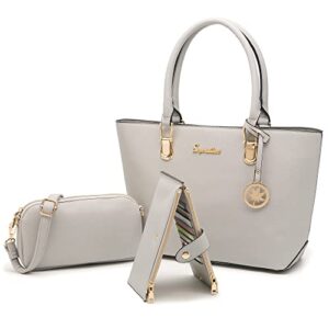 soperwillton women handbags wallet tote bag shoulder bag top handle satchel 3pcs purse set