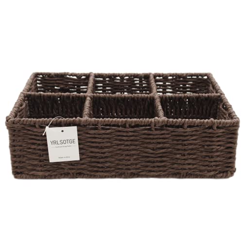 Toilet Paper Basket for Tank Topper,Woven Storage Box Cube Basket Bin Container, Shelf Cabinet(1pc) (12.20''L x 8.26''W x 3.93''H-04K)