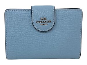 coach crossgrain leather medium corner zip wallet style no.6390 waterfall