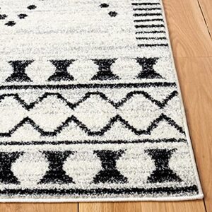 SAFAVIEH Tulum Collection 8' x 10' Black/Ivory TUL646Z Moroccan Boho Tribal Non-Shedding Living Room Dining Bedroom Area Rug