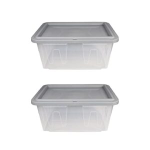 cx clear black & yellow storage containers with lids, stackable (27 gallon, 2-pack)