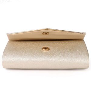 ZHANNI Evening Bag Clutch Purses with Texture for Women Ladies Party Handbag Wedding Bag Prom Clutch (Gold)