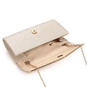 ZHANNI Evening Bag Clutch Purses with Texture for Women Ladies Party Handbag Wedding Bag Prom Clutch (Gold)