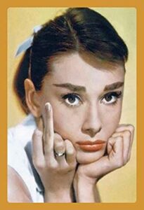 kexle audrey hepburn finger metal tin sign custom metal sign 8x12in-bar cafe restaurant home decor