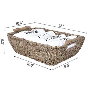 StorageWorks Hand-Woven Seagrass Wicker Baskets Set