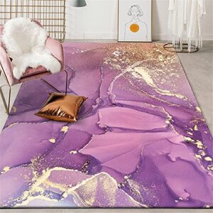 modern carpet, abstract watercolor pink gold purple rug, for bedroom bedside living room kitchen floor non-slip washable mat rugs,b,100 * 150cm