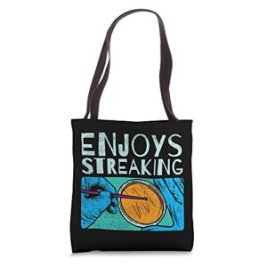 enjoys streaking for microbiology tote bag