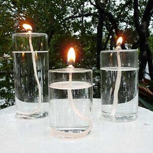 Firefly Pillar Candle Gift Set - 4-Inch, 5-Inch, 6-Inch Glass Refillable Oil Pillar Candles - Gift Set of 3