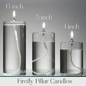 Firefly Pillar Candle Gift Set - 4-Inch, 5-Inch, 6-Inch Glass Refillable Oil Pillar Candles - Gift Set of 3
