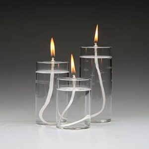 Firefly Pillar Candle Gift Set - 4-Inch, 5-Inch, 6-Inch Glass Refillable Oil Pillar Candles - Gift Set of 3