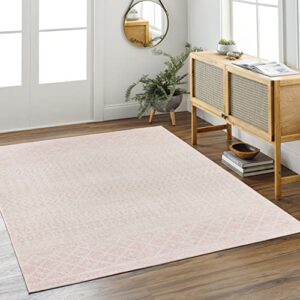 artistic weavers chester boho moroccan area rug,2′ x 3′,blush/light gray