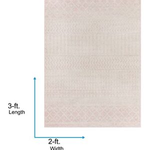 Artistic Weavers Chester Boho Moroccan Area Rug,2' x 3',Blush/Light Gray