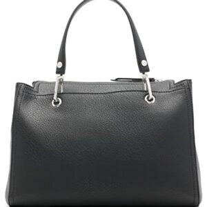 Calvin Klein Reyna Novelty Satchel, Black/Silver