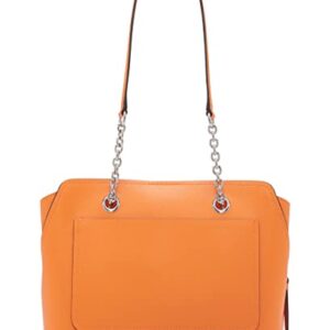 Calvin Klein Hailey Micro Pebble Triple Compartment Chain Satchel, Seville Orange