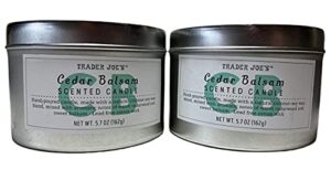 trader joe’s cedar balsam scented candle, 5.7 oz (pack of 2)