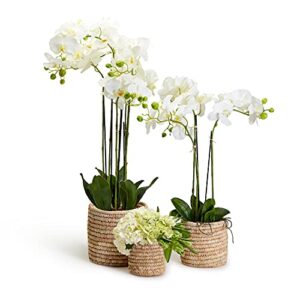 Two's Company Set of 3 Hand-Woven Date Leaf Baskets/Cachepots Includes 3 Sizes