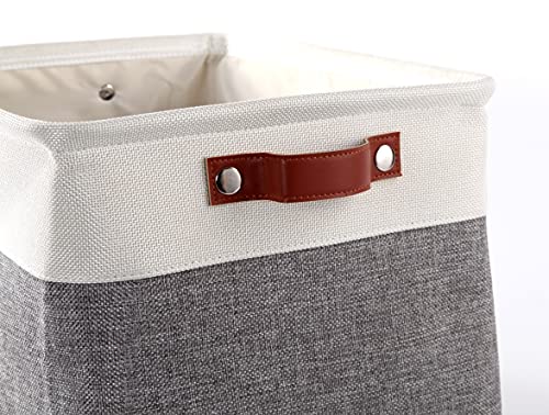 Storage Baskets for Shelves, Closet Storage Bins for Organization, Fabric Bins Cube W/Handles for Organizing Shelf Nursery Home Closet, Large - 3 Pack