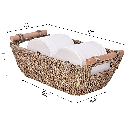 StorageWorks Hand-Woven Seagrass Wicker Baskets Set