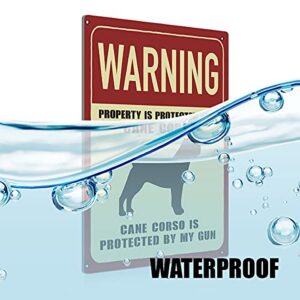 Warning Sign Warning Cane Corso Metal Tin Sign Wall Decor Dog Sign for Home Door Outdoor Decor Gifts - 8x12 Inch