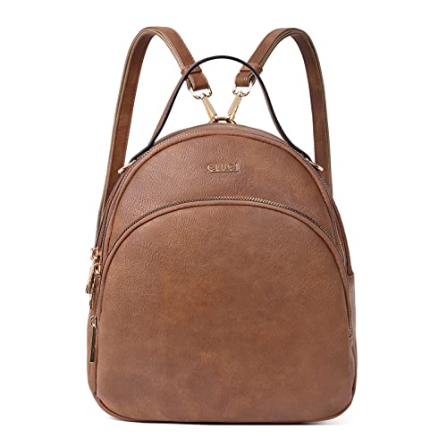 CLUCI Small Backpack Purse for Women Leather Women's Backpack Handbags Fashion Bookbag Mini Convertible Lady Travel Backpack Brown