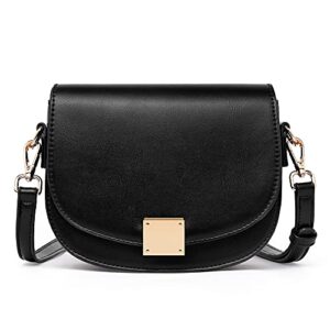 cluci small crossbody bags for women vegan leather shoulder saddle purses ladies lightweight travel handbags mother’s day gift black
