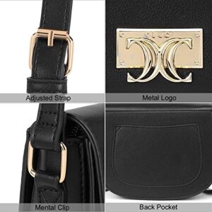 CLUCI Small Crossbody Bags for Women Vegan Leather Shoulder Saddle Purses Ladies Lightweight Travel Handbags Mother's Day Gift Black