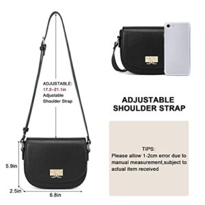 CLUCI Small Crossbody Bags for Women Vegan Leather Shoulder Saddle Purses Ladies Lightweight Travel Handbags Mother's Day Gift Black