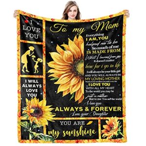 mom blanket gifts for mom from daughter sunflower blanket to mom flannel blankets gift from daughter birthdays christmas mother’s day soft throw blankets for mom couch bed blanket gift 50x60in