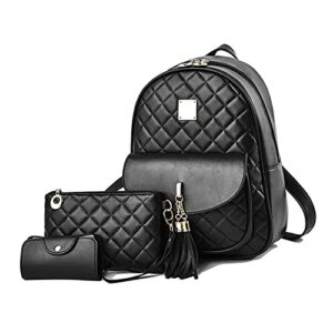 lanpet women’s fashion backpack purse 3-pieces pu leather shoulder bags ladies travel bookbag casual backpack 3 in 1 set