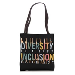 diversity fact inclusion act anti racism equality advocate tote bag
