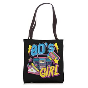 80’s girl party costume retro 80s women 1980s 80’s tote bag