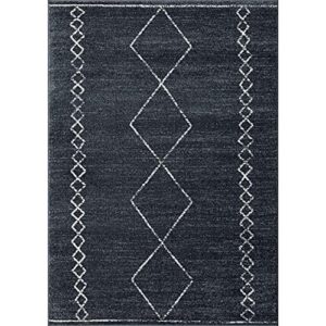 LUXE WEAVERS Daphnes Anthracite 5x7 Boho Moroccan Geometric Area Rug