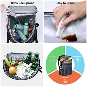 Picnic Basket, Picnic Backpack, with Cooler Compartment, Insulated, Leak Proof, Waterproof, Picnic Bag,Picnic Baskets for 2 to 4, Large Capacity 7.1 Gallons