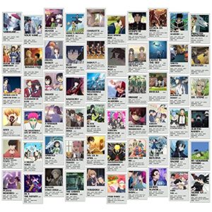 anime room decor aesthetic anime posters, anime stuff for bedroom, 60pcs anime prints for anime wall decor, cute manga and anime wall collage, aesthetic kawaii decor, anime gifts for men, women, teens